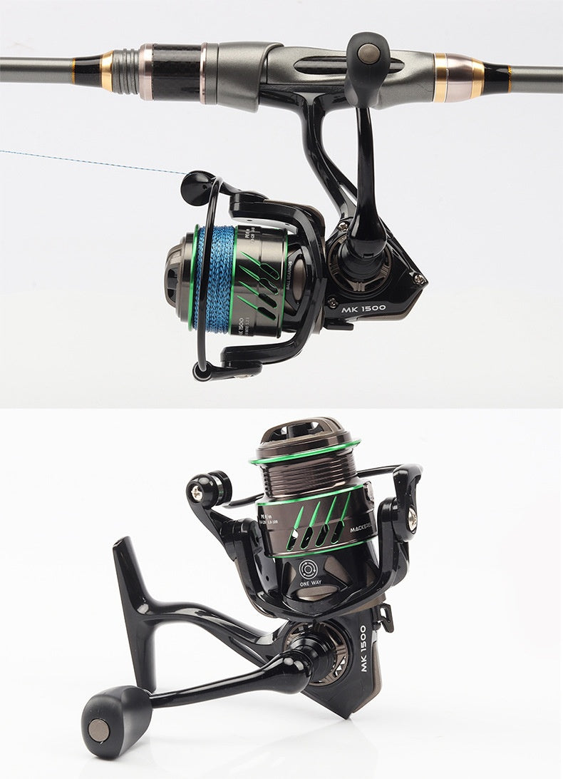 Gap-Free Micro-Object Spinning Wheel Lure Slant Mouth Shallow Line Cup Spinning Wheel Long Casting Fishing Reel Horse Mouth Fishing Reel MK