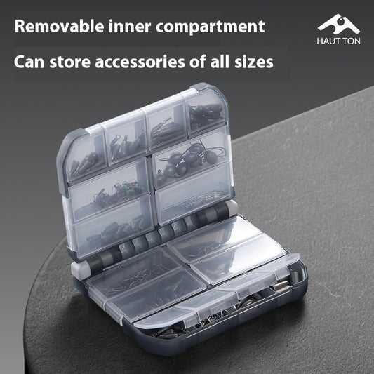 Lure Accessories Storage Box with Pins, Eight-Shaped Rings, Jig Head Hooks, Crankbaits, and Lead Sinkers, Detachable Space