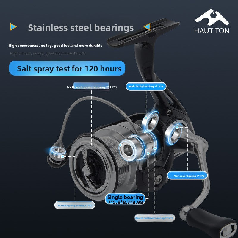Night Blade Spinning Reel Lure Casting Reel Carbon Fiber Saltwater Resistant Fishing Reel 5+1 Stainless Steel Bearing Micro Reel
