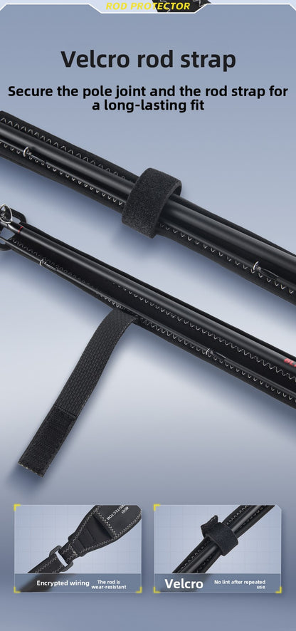 Lure Rod Bag Universal Rod Holder Bag Adjustable Length Width with Velcro Spinning Wheel Bag