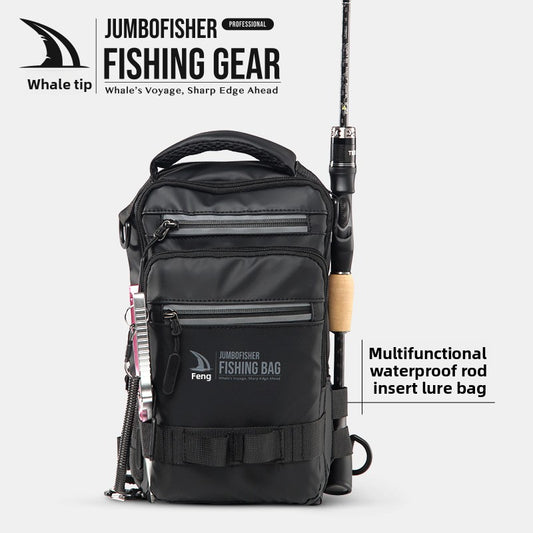 Multifunctional Waterproof Lure Backpack Single Shoulder Crossbody Lure Bag with Rod Insertion Wholesale Fishing Bag Bait Bag