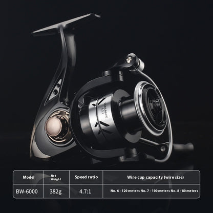 Seamless Lure Long Casting Spinning Reel 5.2:1 Micro Fishing Reel Fishing Line Reel Sea Rod Sea Fishing Reel BW