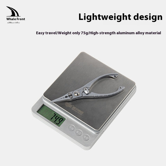 Multifunctional Micro Lure Pliers with Anti-Lost Rope, Rust-Resistant Aluminum Alloy Pliers for Hook Removal, Ring Opening, and Lead Pressing Lure Pliers