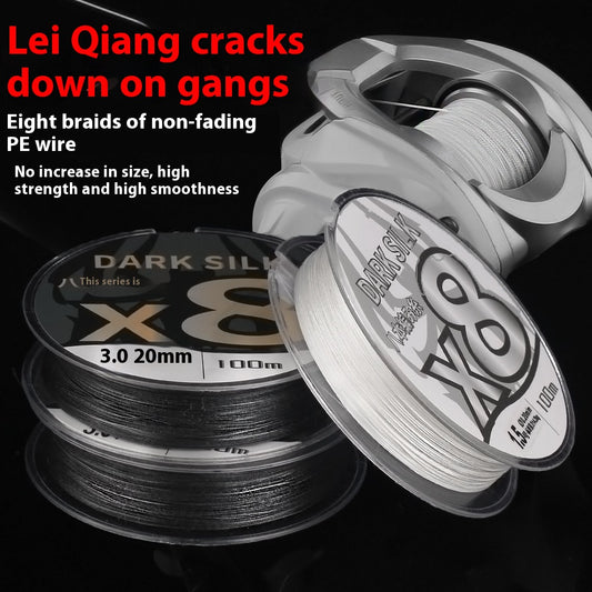 Eight Braid Fade-Resistant Lure Line Black Thunder Strong PE Line for Snakehead Fishing Powerful Horse Line X8 Fishing Line Main Line