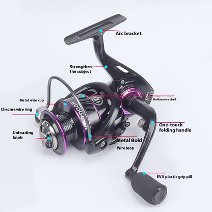 Fishing Reel Full Metal Line Cup Fishing Reel Sea Fishing Reel Spinning Reel Sea Rod Reel Long Casting Lure Reel Fishing Line Reel KD