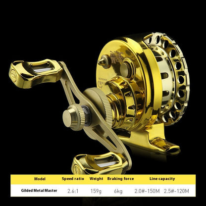 Micro Lead Raft Wheel Front Casting Wheel Bridge Raft Boat Raft Wheel Ice Fishing Wheel One-Key Magnetic Brake Slow-Descent Raft Fishing Wheel