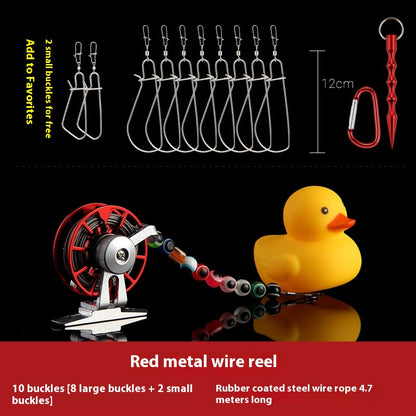 Haodun Little Yellow Duck Live Fish Clip Wholesale Metal Stainless Steel Lure Live Fish Clip Set Fish Lock Clip Fish Clip Wheel Fishing Clip