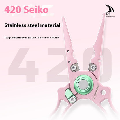 Stainless Steel Integrated Lure Pliers Multi-Functional Fishing Lure Pliers Fish Control Fishing Bait Change Line Cutting Ring Opening Fishing Gear