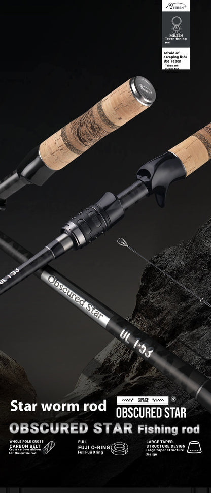 Full Set Fuji O-Ring Micro Object Worm Rod Large Taper Mouth Rod High Carbon Lure Long Casting Rod Carbon Soft Wood Ultra Light 68g