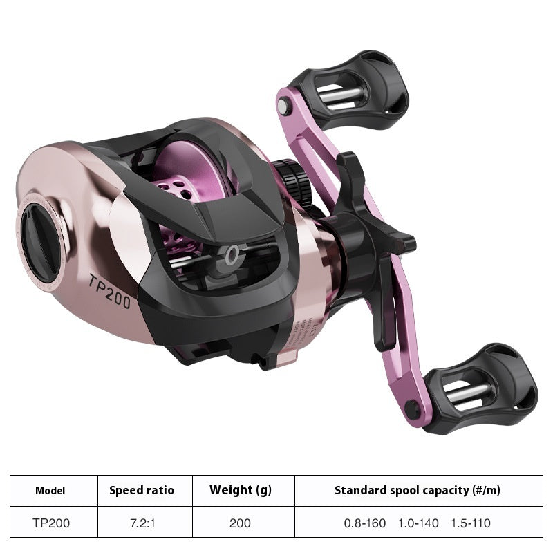 Lure Baitcasting Reel Wholesale 7.2:1 Fishing Reel with Drag Alarm Black Fishing Reel Long Casting Fishing Reel Fishing Line Reel TP