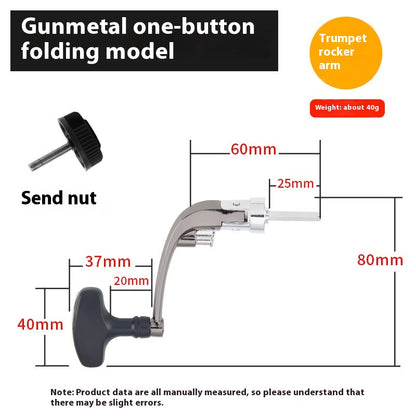 Wholesale Spinning Wheel Metal Crank Arm Metal Spherical Modified Crank Fishing Wheel Single Double Crank Accessories Grip Ball