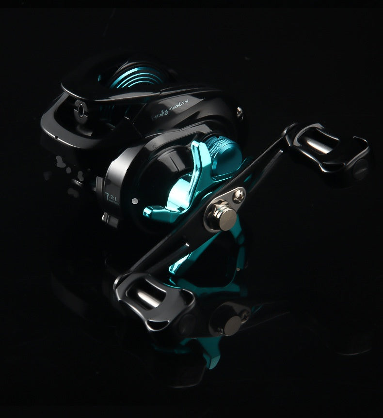 Electroplated Universal Water Drop Reel Lure Casting Fishing Reel with Drag Alarm 7.2:1 Metal Fishing Reel