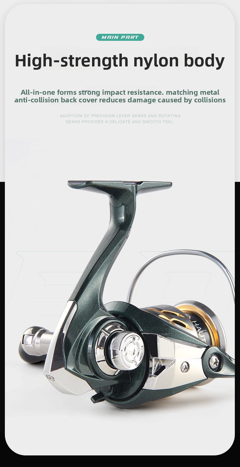 2025 New Micro Fishing Reel Lure Casting Spinning Reel 4+1 Bearings 5.2:1 Horse Mouth White Strip Fish Reel