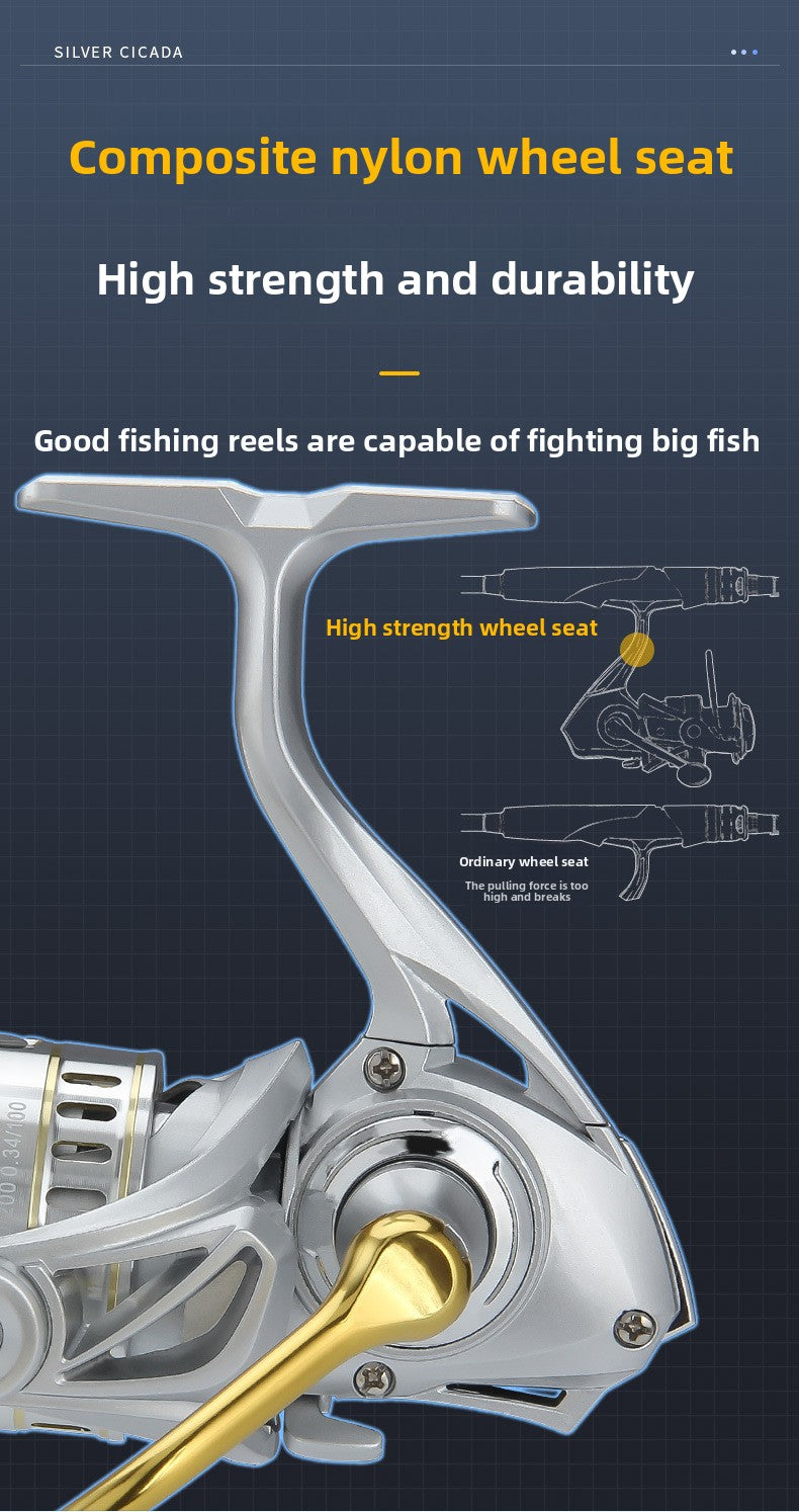 3+1 Gapless Lure Spinning Reel Metal Line Cup Long Casting Fishing Reel Universal Reel Fishing Reel Sea Rod Reel YC
