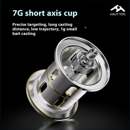 Metal Plated Fishing Reel Carbon Lure Baitcasting Reel Short Shaft Line Cup Fishing Reel 7.1:1 Micro Fishing Reel Wholesale