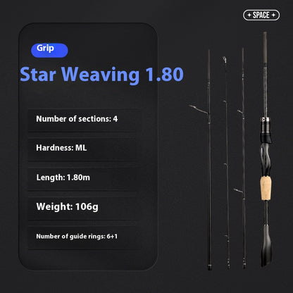 Full Fuji O-Ring Carbon Lure Rod Wholesale ML Adjustable Universal Long Casting Rod Four-Section Portable Travel Rod Only 99g