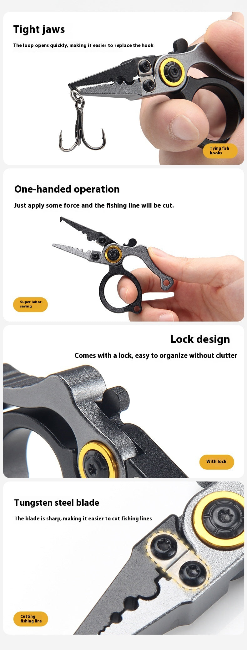 Lockable Aluminum Alloy Pliers Mini Lure Pliers Ring Opener Line Cutter Fishing Line Cutter Ring Cutter Line Cutter Only 28g