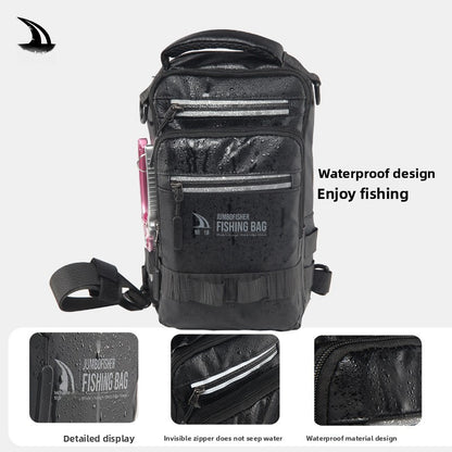 Multifunctional Waterproof Lure Backpack Single Shoulder Crossbody Lure Bag with Rod Insertion Wholesale Fishing Bag Bait Bag