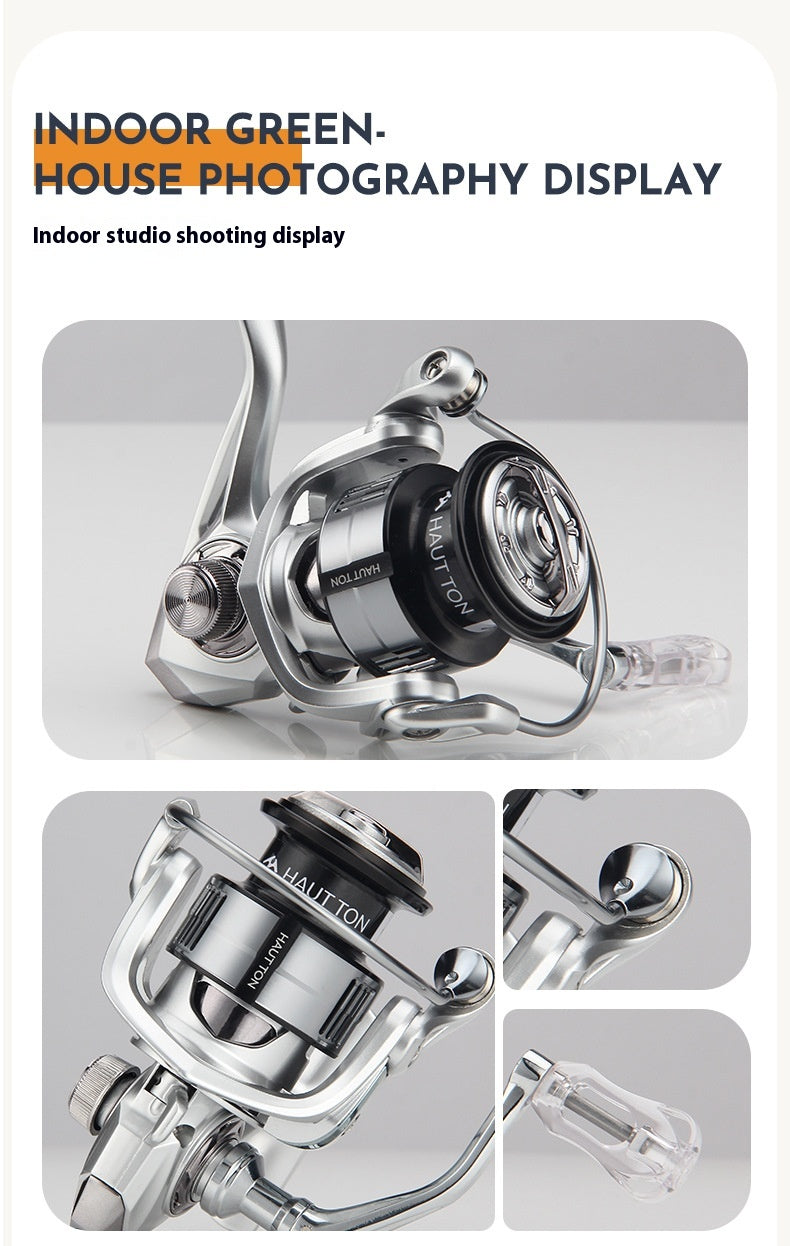 Long Casting Micro Lure Spinning Reel 5.2:1 Fishing Reel Gapless Metal Line Cup Fishing Reel