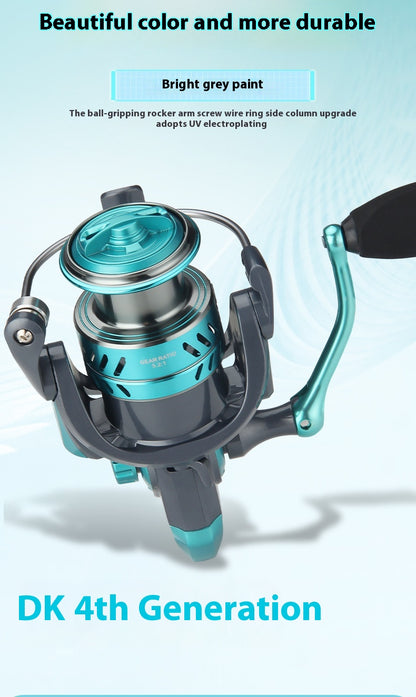 DK4 Generation Gapless Long Casting Lure Spinning Reel Wholesale Metal Line Cup Fishing Reel Micro Fishing Reel Sea Fishing Reel