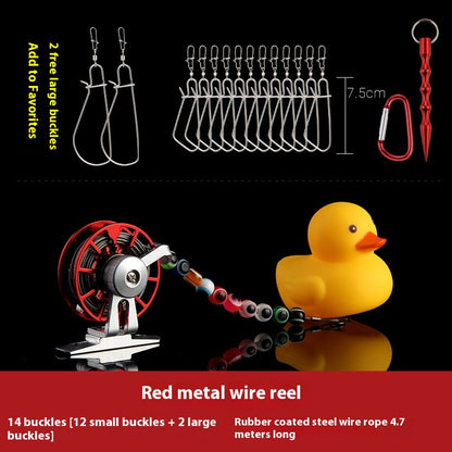Haodun Little Yellow Duck Live Fish Clip Wholesale Metal Stainless Steel Lure Live Fish Clip Set Fish Lock Clip Fish Clip Wheel Fishing Clip