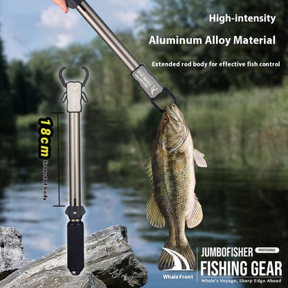 Wholesale Aluminum Alloy Multifunctional Fish Control Device Push Type Extended Fish Control Clip Lure Big Fish Clip with Rotating Unloading