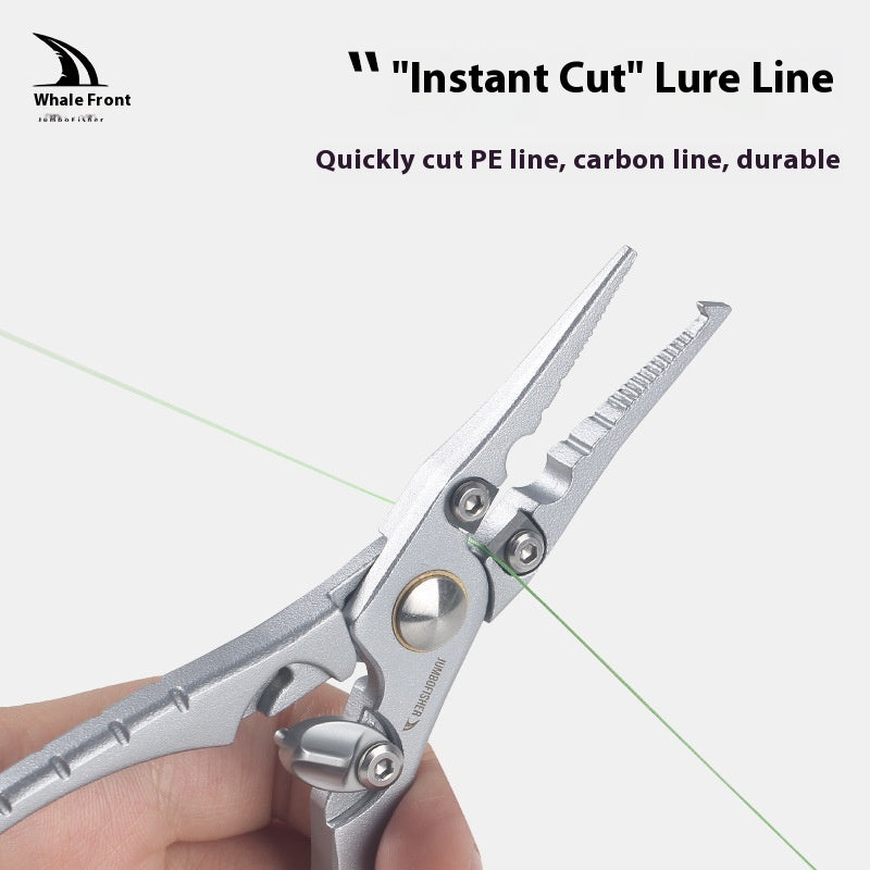 Multifunctional Micro Lure Pliers with Anti-Lost Rope, Rust-Resistant Aluminum Alloy Pliers for Hook Removal, Ring Opening, and Lead Pressing Lure Pliers