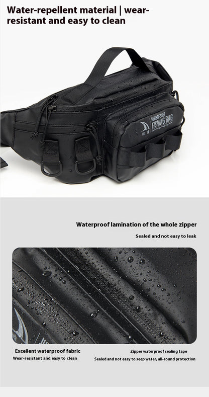 Waterproof Lure Waist Bag Wholesale Multifunctional Outdoor Fishing Bag Shoulder Bag Large Capacity Single Shoulder Crossbody Lure Bag