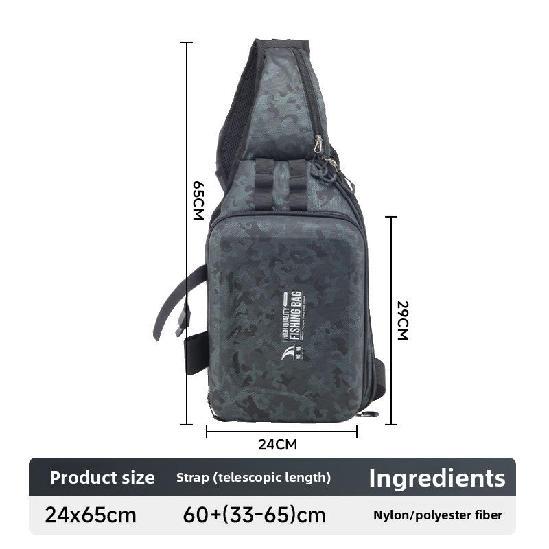 Multifunctional Waterproof Lure Backpack Single Shoulder Crossbody Lure Bag with Rod Insertion Wholesale Fishing Bag Bait Bag