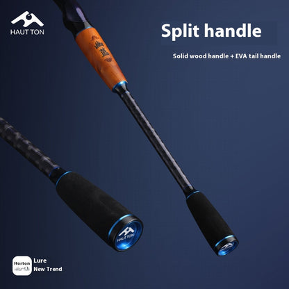 Full Fuji O-Ring ML Hardness 1.98m Long Casting Lure Rod Solid Wood Handle Cross Carbon Swordfish Rod Wholesale
