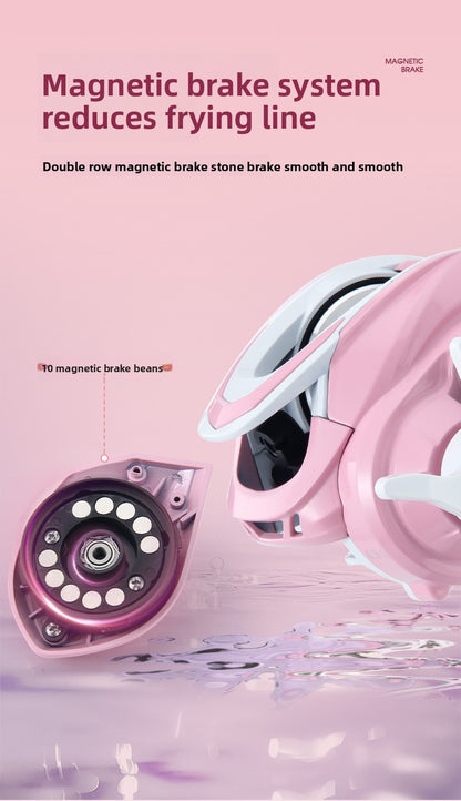 Macaron Pink Water Drop Reel Wholesale Long Casting Fishing Reel Temu with Drag Alarm Micro Fishing Reel 6.3:1
