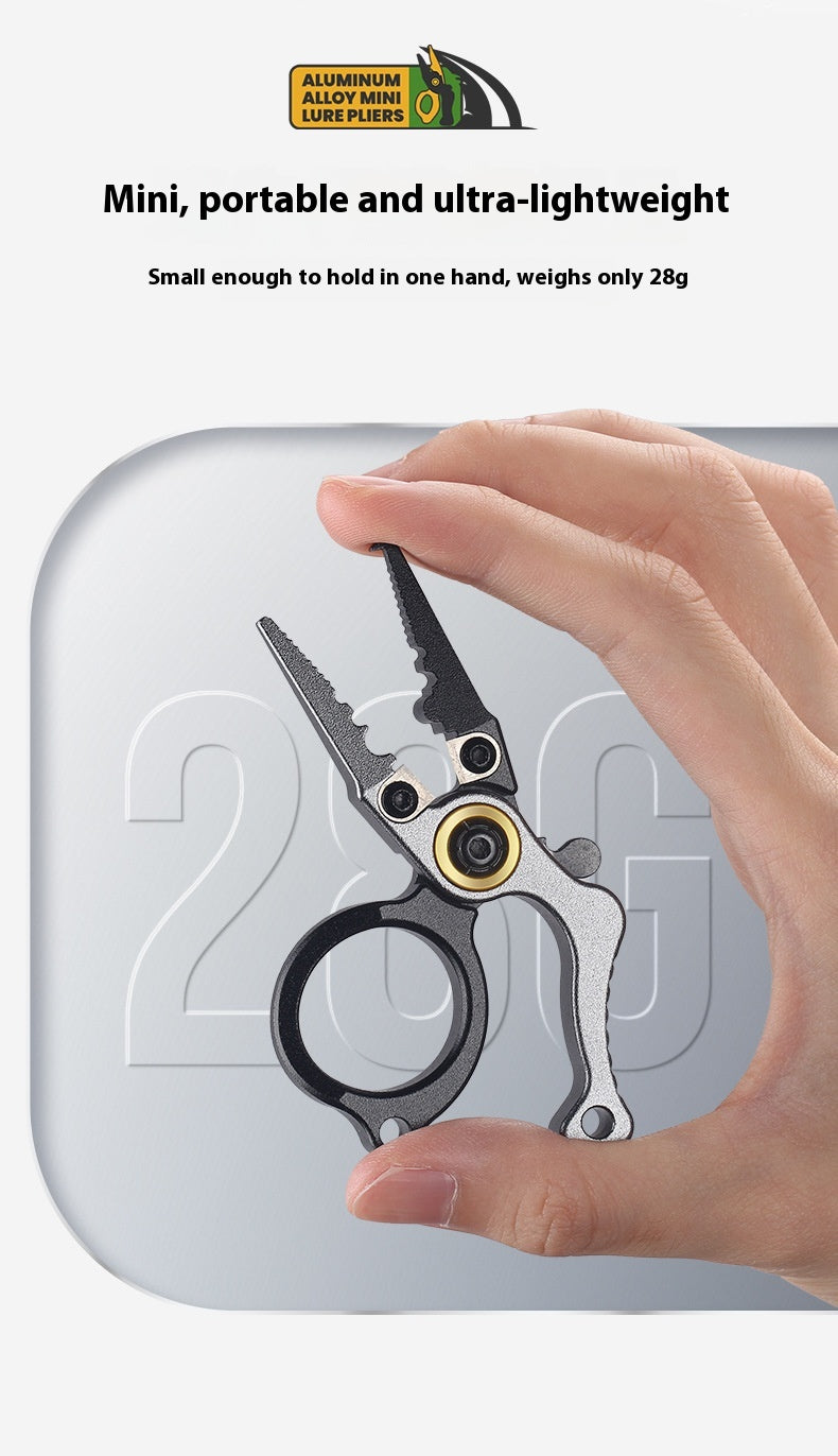Lockable Aluminum Alloy Pliers Mini Lure Pliers Ring Opener Line Cutter Fishing Line Cutter Ring Cutter Line Cutter Only 28g