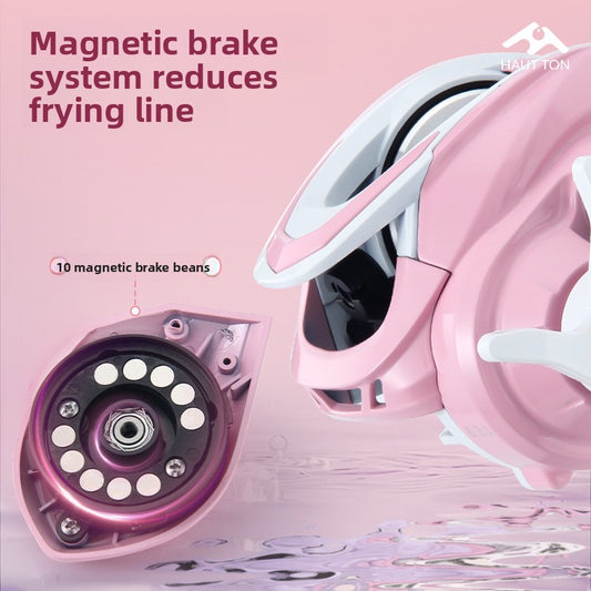 Macaron Pink Water Drop Reel Wholesale Long Casting Fishing Reel Temu with Drag Alarm Micro Fishing Reel 6.3:1