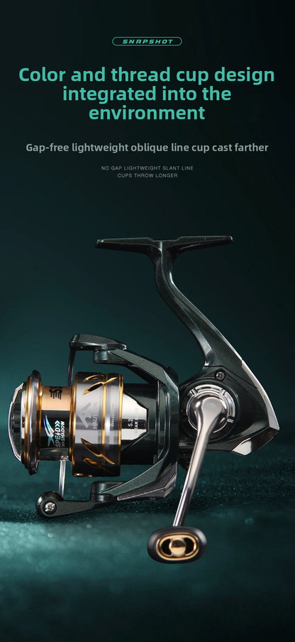 2025 New Micro Fishing Reel Lure Casting Spinning Reel 4+1 Bearings 5.2:1 Horse Mouth White Strip Fish Reel