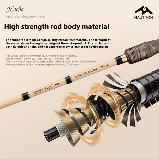 1.68m UL Micro Lure Rod 2.1m Universal Long Casting Fishing Rod Carbon EVA Handle Fishing Rod Black Rod