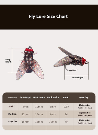 Lure Fly Hook Soft Bait Bionic Insect Fake Bait Fly Hook with Fish Attractant for Stream Fishing for Mouthfish and Whitefish