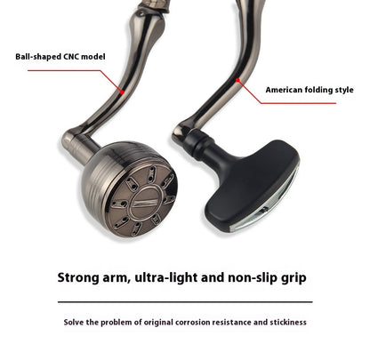 Wholesale Spinning Wheel Metal Crank Arm Metal Spherical Modified Crank Fishing Wheel Single Double Crank Accessories Grip Ball
