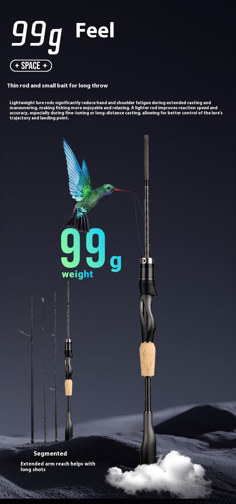 Full Fuji O-Ring Carbon Lure Rod Wholesale ML Adjustable Universal Long Casting Rod Four-Section Portable Travel Rod Only 99g