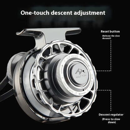 Micro Lead Raft Wheel Front Casting Wheel Bridge Raft Boat Raft Wheel Ice Fishing Wheel One-Key Magnetic Brake Slow-Descent Raft Fishing Wheel