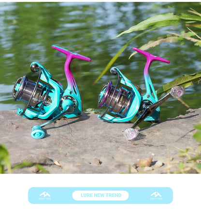 Anti-Explosion Line Long Casting Spinning Reel Wholesale 3+1 Gap-Free Fishing Reel 5.2:1 Double Arm Fishing Reel Micro Reel