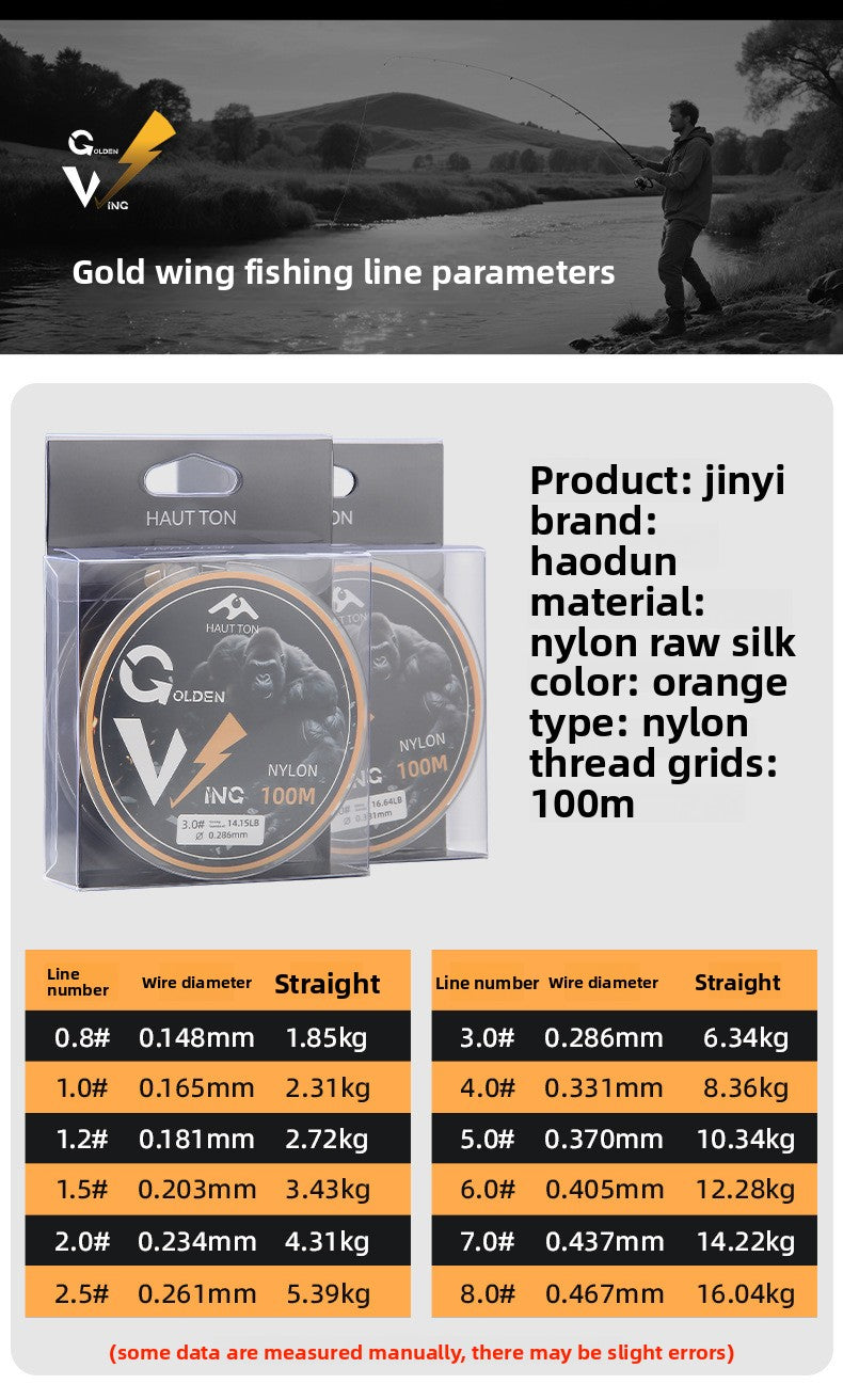 100m Lure-Specific Nylon Line Fishing Line Main Line Strong Heavy-Duty Line Long Cast Rock Fishing Fishing Line Subline