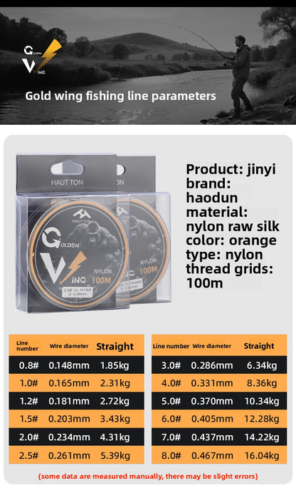 100m Lure-Specific Nylon Line Fishing Line Main Line Strong Heavy-Duty Line Long Cast Rock Fishing Fishing Line Subline