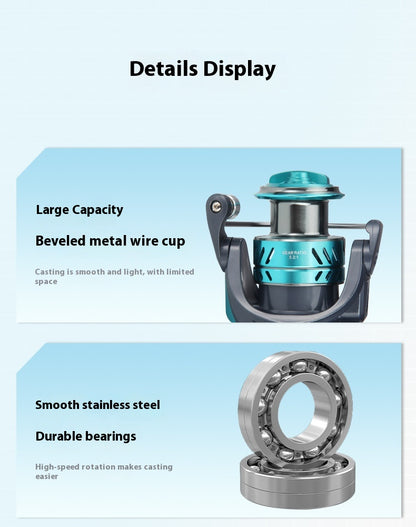 DK4 Generation Gapless Long Casting Lure Spinning Reel Wholesale Metal Line Cup Fishing Reel Micro Fishing Reel Sea Fishing Reel