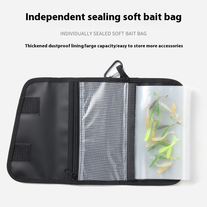 Soft Bait T-Tail Storage Bag Soft Worm Curved Tail Storage Bag Sealed Waterproof Large Capacity Fake Bait Includes Ziplock Bag