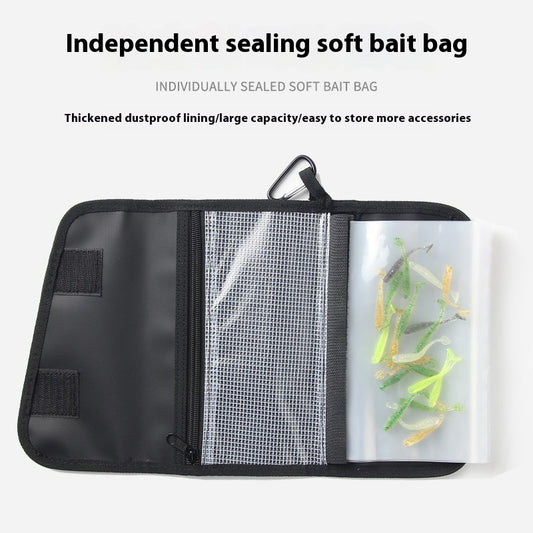 Soft Bait T-Tail Storage Bag Soft Worm Curved Tail Storage Bag Sealed Waterproof Large Capacity Fake Bait Includes Ziplock Bag