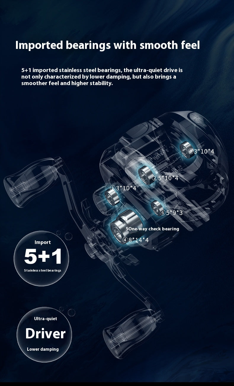 Triple Brake Anti-Explosion Line Water Drop Reel Lure Casting Reel 5+1 Micro Fishing Reel Cross-Border Fishing Reel DN