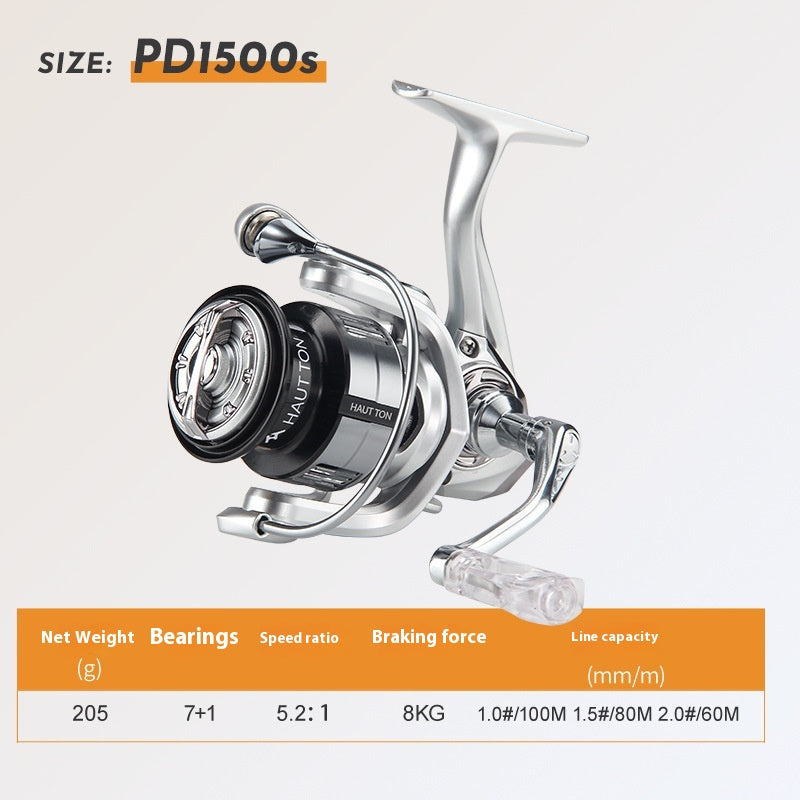 Long Casting Micro Lure Spinning Reel 5.2:1 Fishing Reel Gapless Metal Line Cup Fishing Reel