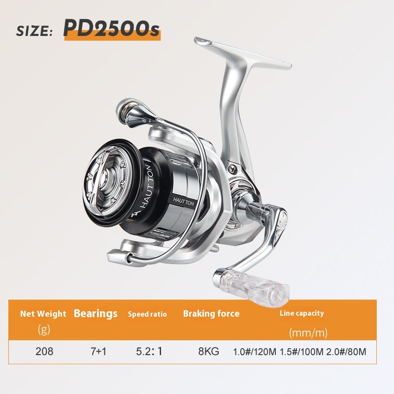 Long Casting Micro Lure Spinning Reel 5.2:1 Fishing Reel Gapless Metal Line Cup Fishing Reel