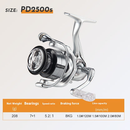 Long Casting Micro Lure Spinning Reel 5.2:1 Fishing Reel Gapless Metal Line Cup Fishing Reel
