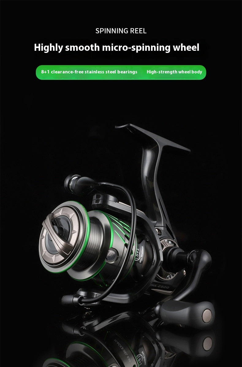 Gap-Free Micro-Object Spinning Wheel Lure Slant Mouth Shallow Line Cup Spinning Wheel Long Casting Fishing Reel Horse Mouth Fishing Reel MK